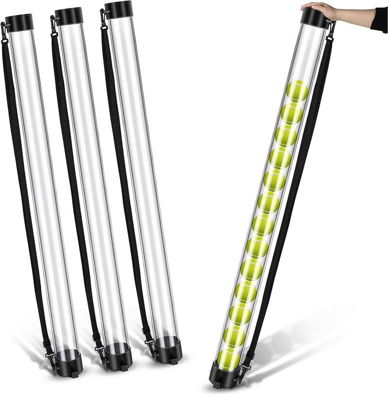Jerify 3 Pcs Tennis Ball Tube Pickup Picker Holds 18 Balls with Shoulder Strap for Tennis Balls Pickup Collector, Carrier, Dispenser - Image 1
